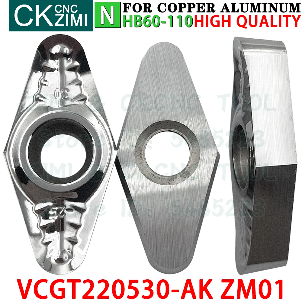 VCGT220530-AK ZM01 VCGT 220530 AK ZM01 Carbide aluminum Inserts Turning inserts Tools CNC mechanical Metal lathe Cutting Tools