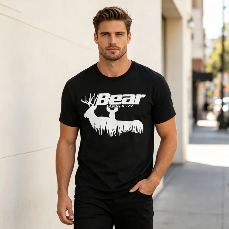 Outdoor Hunting Graphic Tees - Camiseta Masculina de Algodão Casual com
