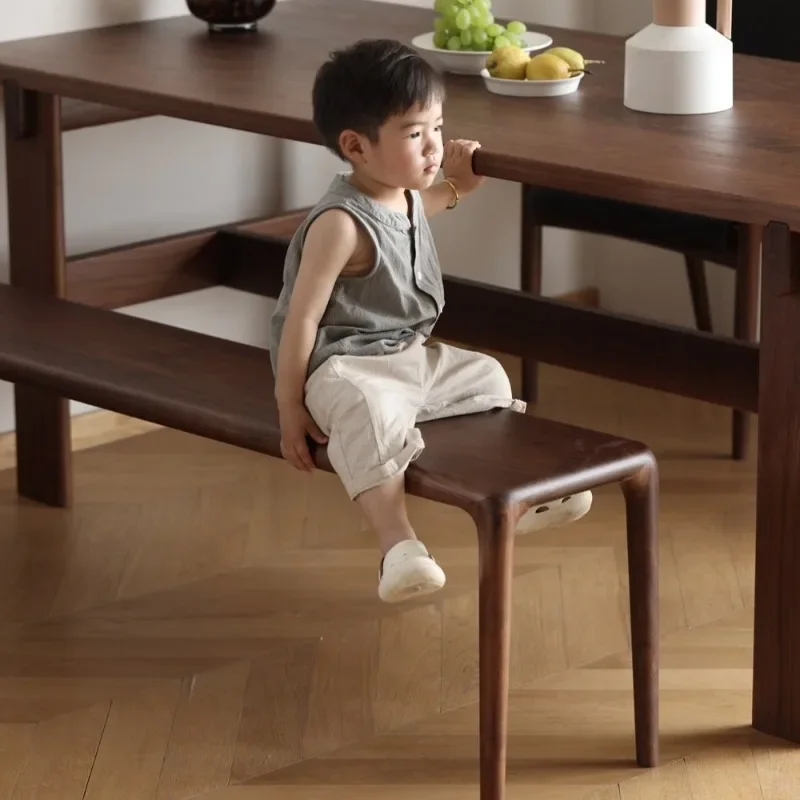 walnut, complete tenon and mortise bench, solid wood shoe changing stool, home bench, Nordic simplicity, bedroom end stool