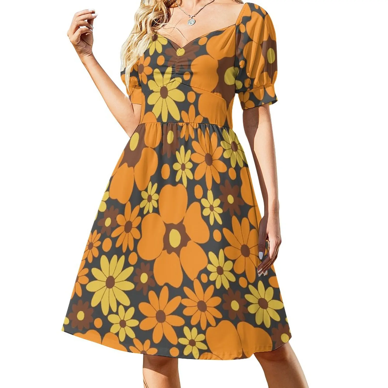 70s Fall Floral Pattern (Dark Version) Dress summer clothes clothes for women bandage dress