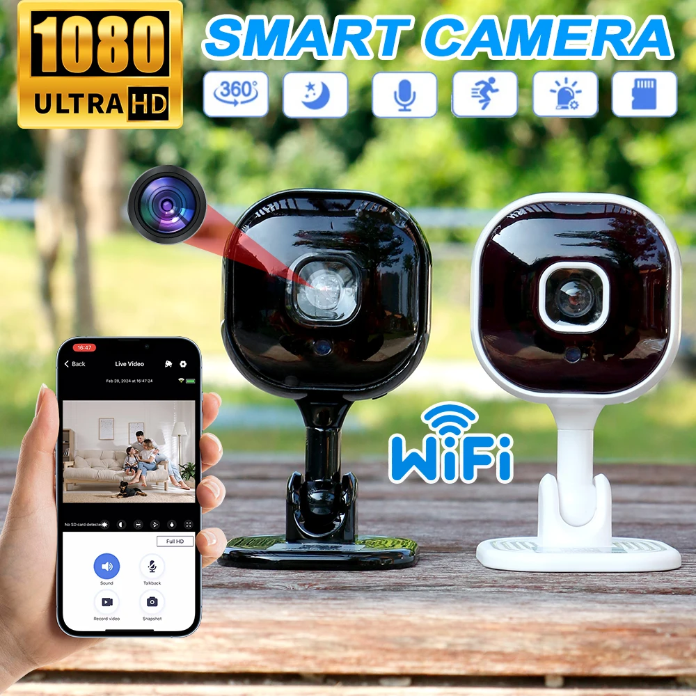 1080P Wifi IP Camera Outdoor  Night Vision Two-Way Audio Surveillance Camer  Mini Security Camera Home Baby Monitor App Remote