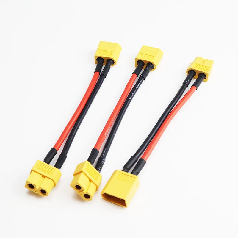 2pcs / 7pcs XT60 Battery Connector 14AWG 10cm Silicone Wire Male/Female Dual Extension for Battery Charger Motor DIY
