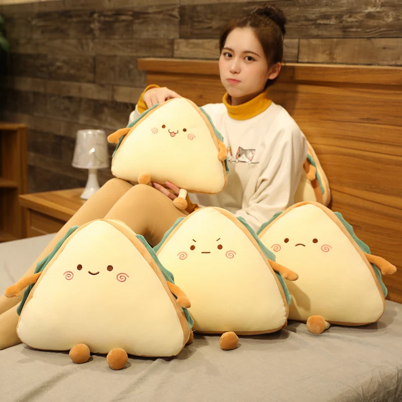 2027 Simulation Food Sandwich Cake Plush Toy Cute Bread Stuffed Doll Soft Nap Sleep Pillow Sofa Bed Cushion Creative Birthday Gi