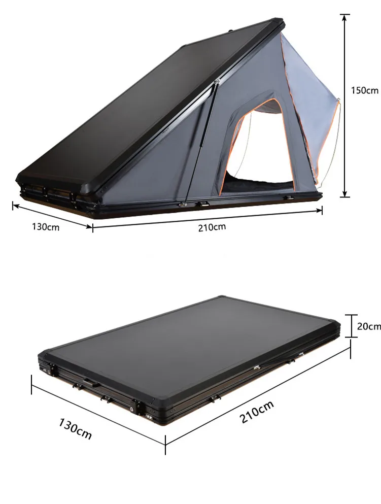 4x4 SUV Camping Aluminum Roof Top Tent Car Rooftop Tent Triangle Clamshell Hard Shell Top Roof Tent Custom