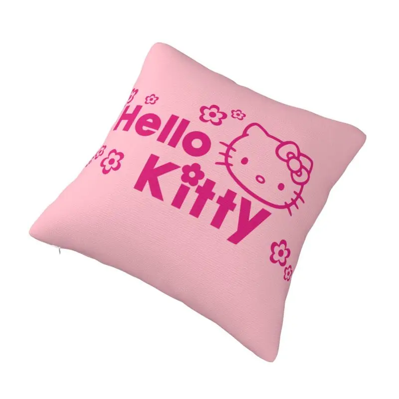 Custom Luxury Hello Kitty Drawing Coloring Cushion Covers 45x45cm Velvet Throw Pillow for Sofa Car Square Pillowcase