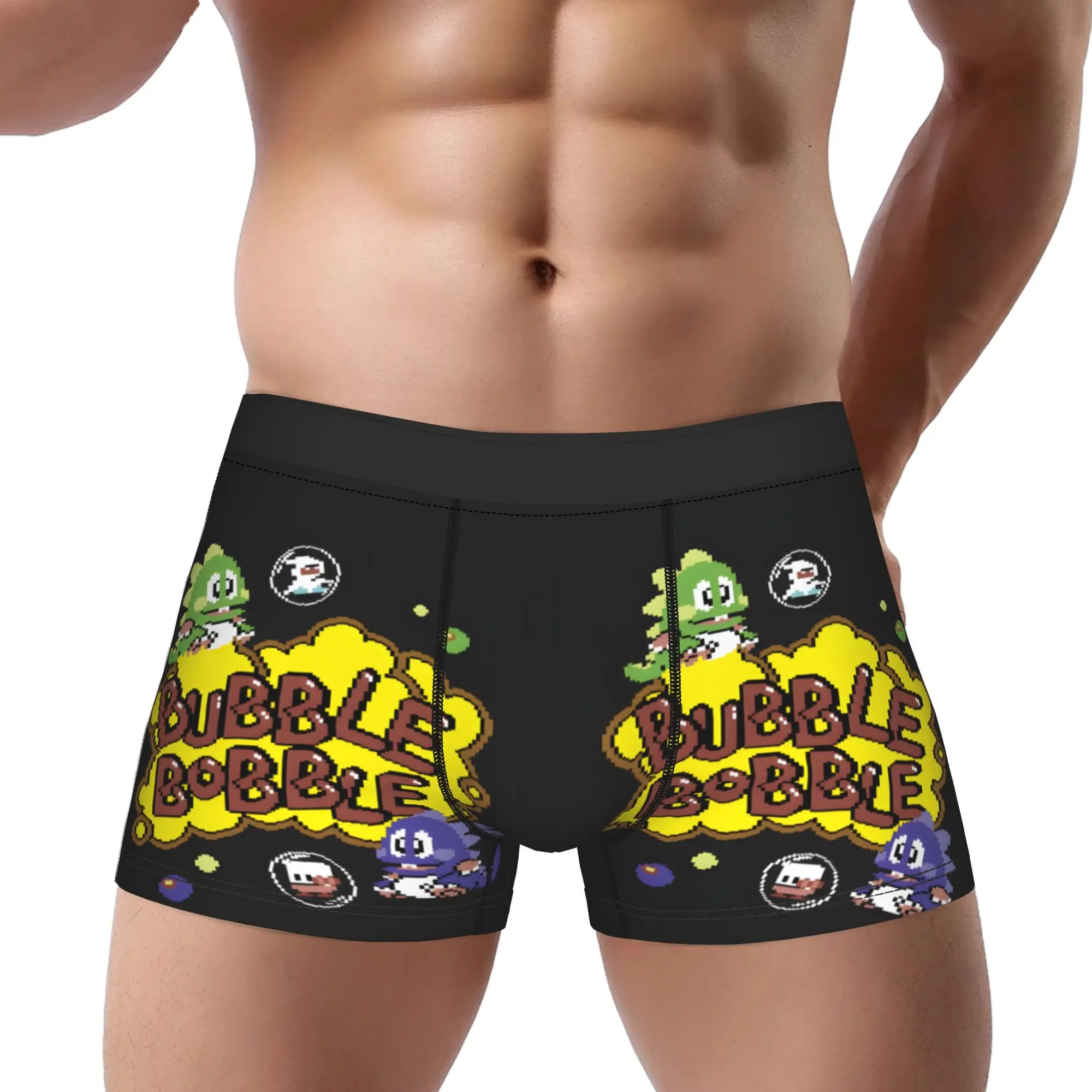 

1Piece D-Double Bobble Retro Game Underpants Breathbale Male Underwear Print Shorts Boxer Briefs Halloween Christmas