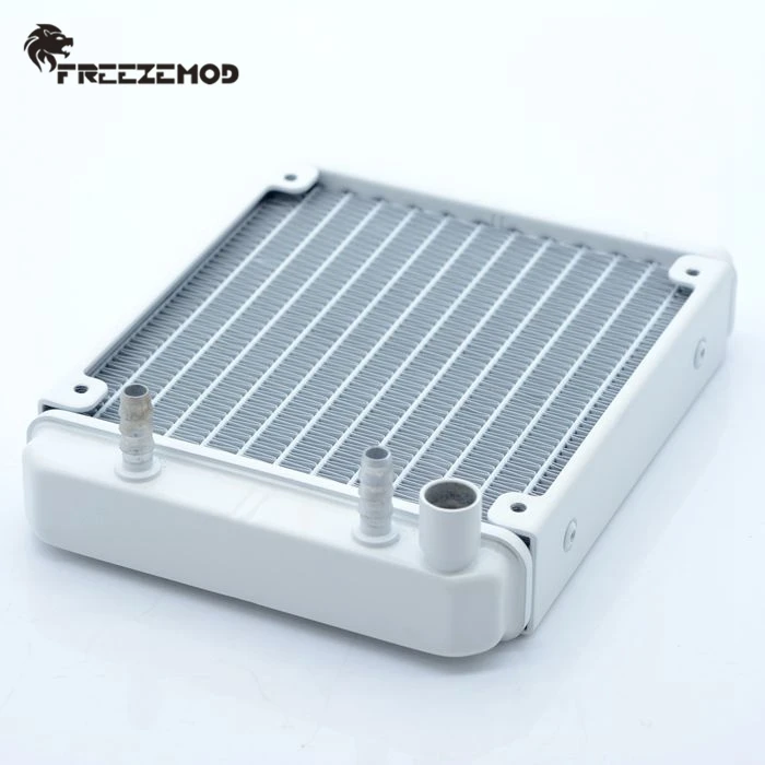 FREEZEMOD Aluminium 120 PC Waterkoeling Radiator, G1/4 ''Computer Koeler Heatsink Ondersteuning 12mm Fan Wit