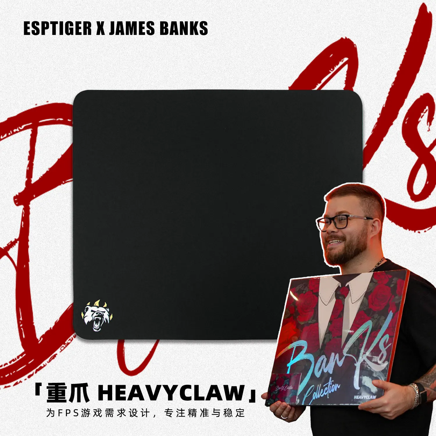 BANKS COLLECTION HEAVYCLAW Gaming Mouse Pad FPS Mouse Pad Waterproof 6mm Fine Neutral Control Pad For CSGO Pc Accessories Gifts