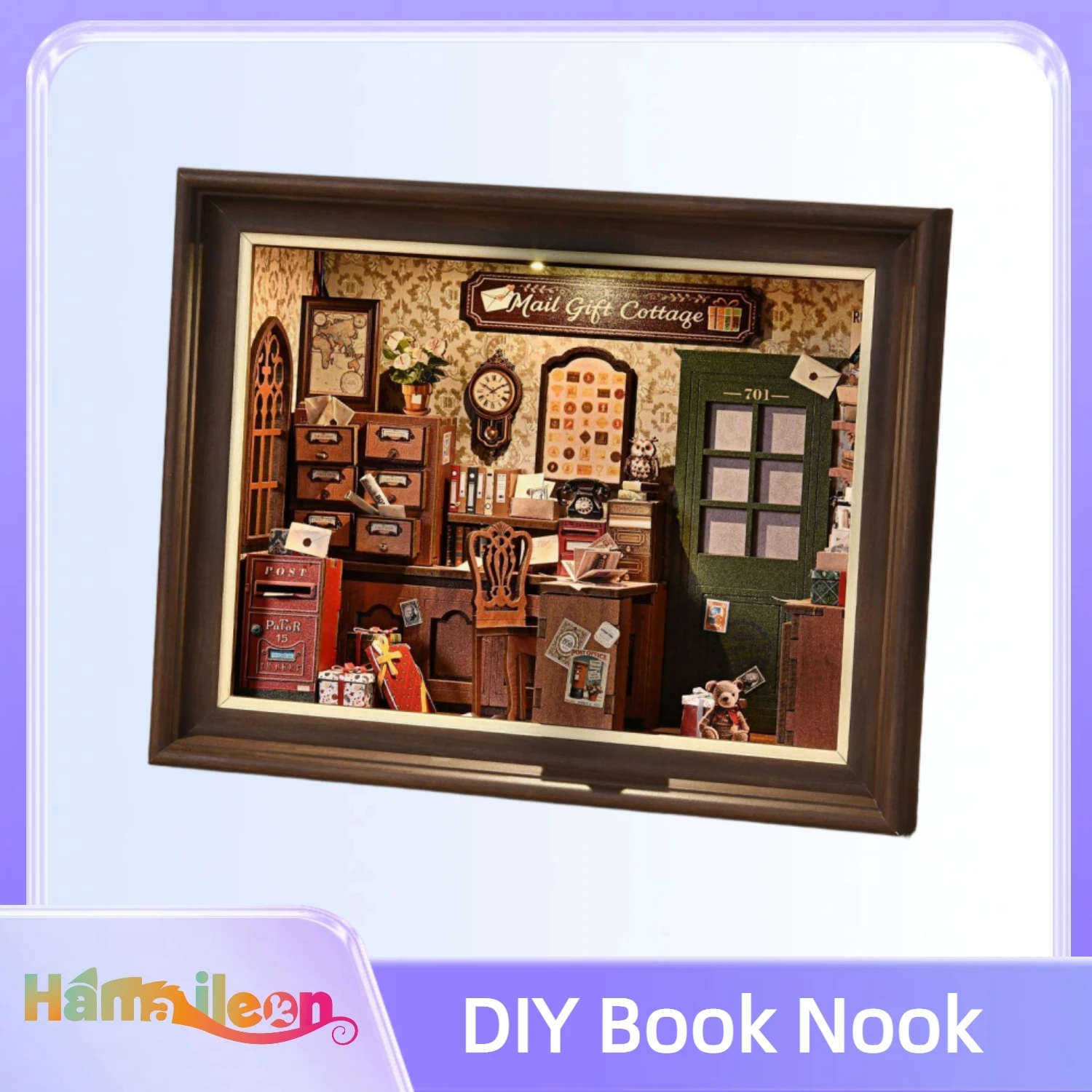 

Набор книжных уголок Hamaileon, 3D деревянная головоломка, настенная рамка, книжная полка/столешница/настенный декор для любителей поделок, подарок для кукольного домика