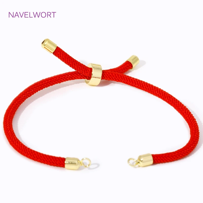 Adjustable Milan Rope Chain 18K Gold Plated Nylon Semi-finished Bracelet Findings Handmade DIY Jewelry Making Supplies