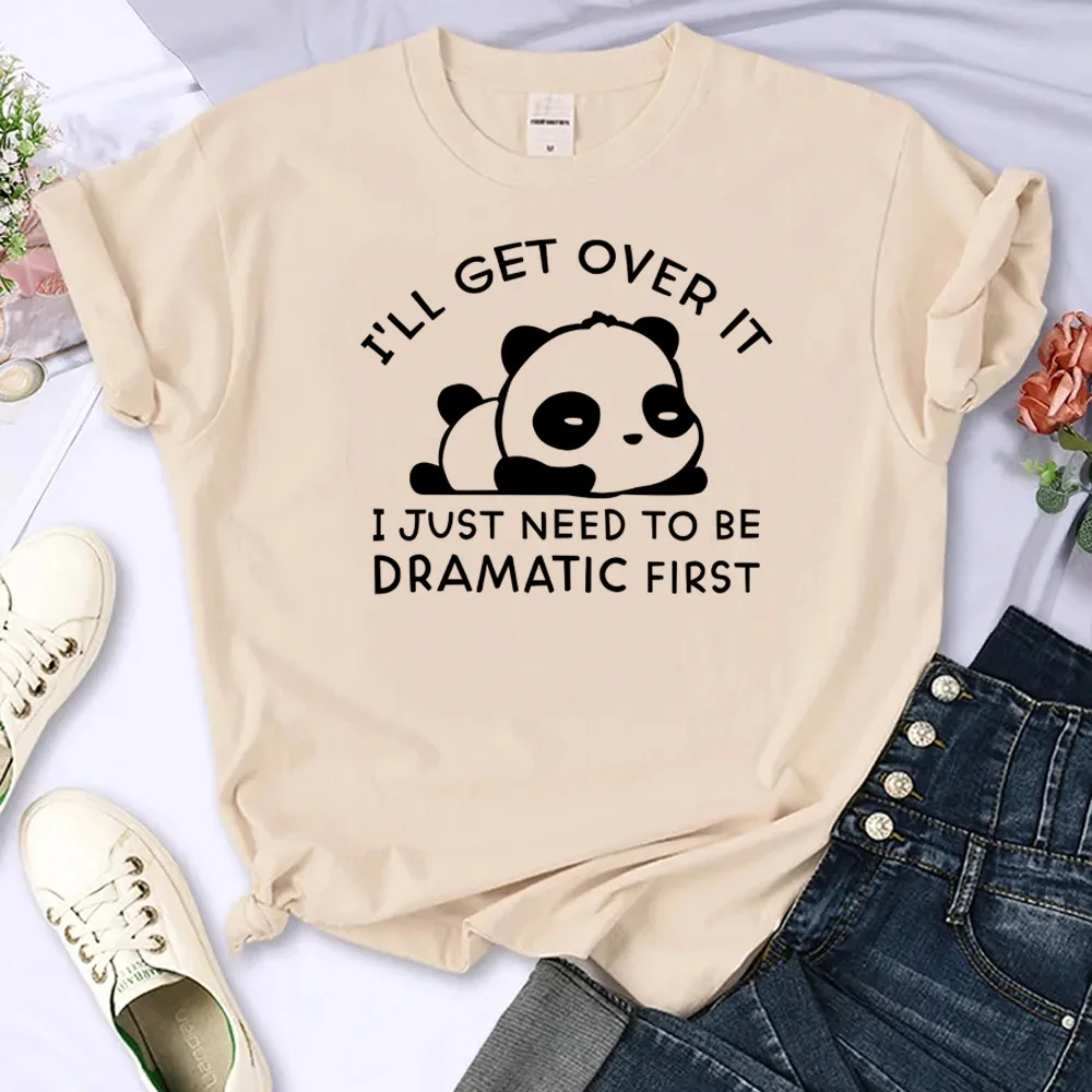 Panda Tee women designer t shirt female y2k anime clothing