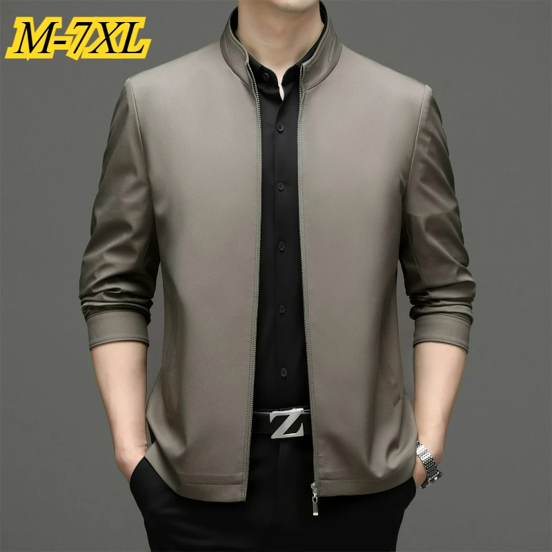 

Premium Men Jacket Comfort Outdoor Office Windproof Zipper Coat Fashion Stand Collar Travel Wrinkle Resistant Autumn Trench Coat