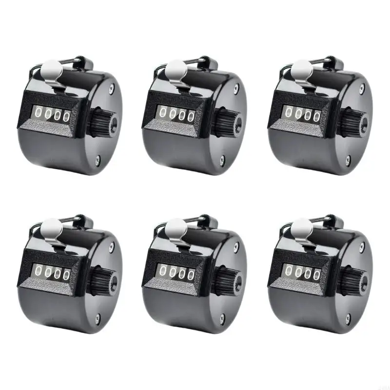  Practice Score Finger Counter Pack 6 Pack, 4 Number Press Counter with Side Knob and Finger Worn Form for Daily Records