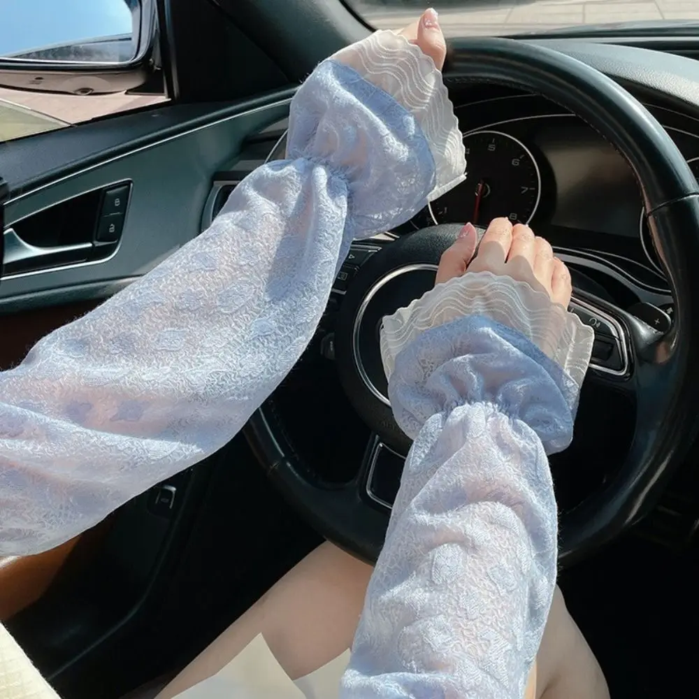 Модные сетчатые солнцезащитные рукава с защитой от ультрафиолета, спортивные солнцезащитные рукава, дышащие кружевные рукава с пузырьками, летние