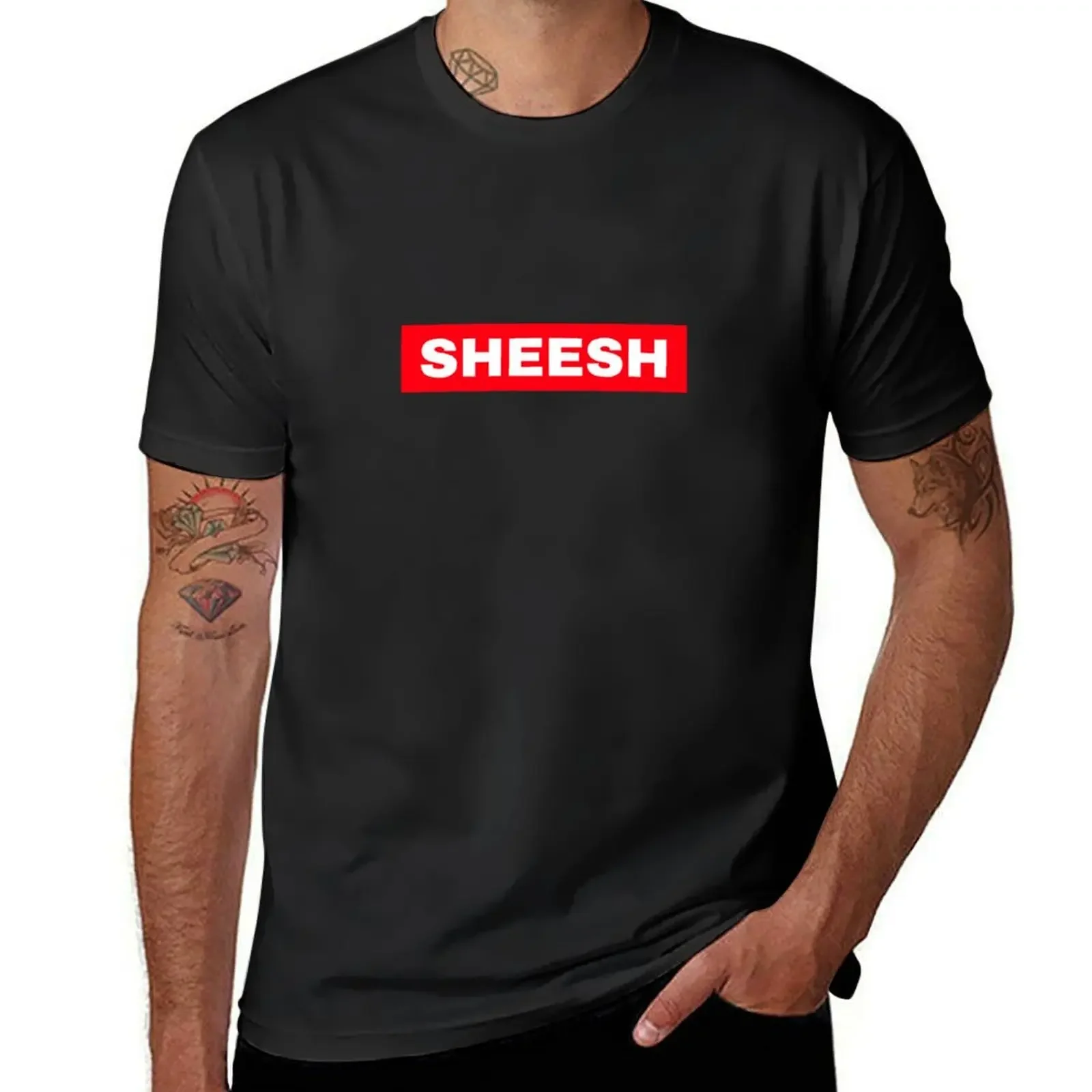 Sheesh Logo T-Shirt vintage graphic tee Aesthetic clothing graphic t shirts Blouse funny t shirts men