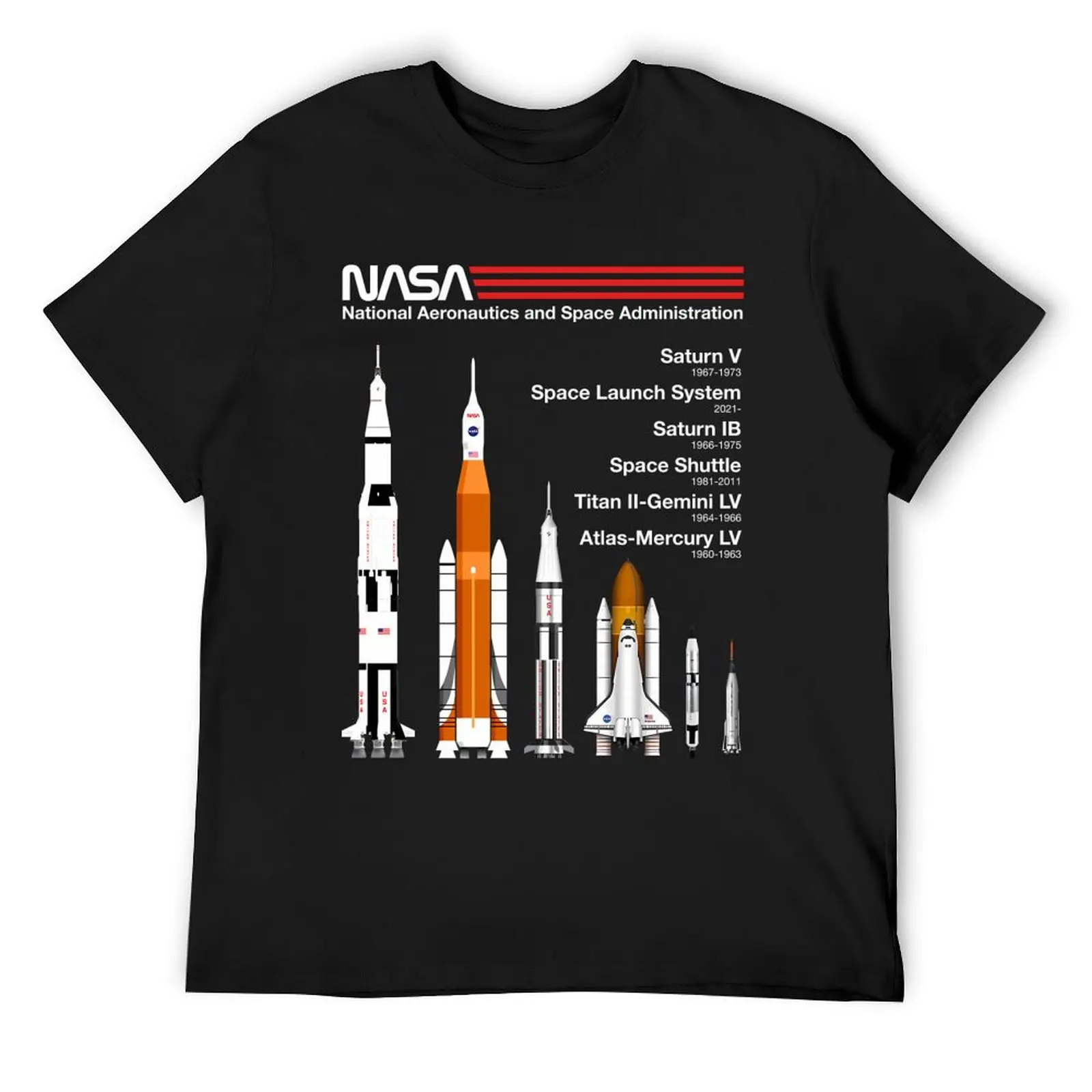 

NASA Rockets - Saturn V T-Shirt sublime vintage t shirts Short sleeve tee man clothes plain white t shirts men