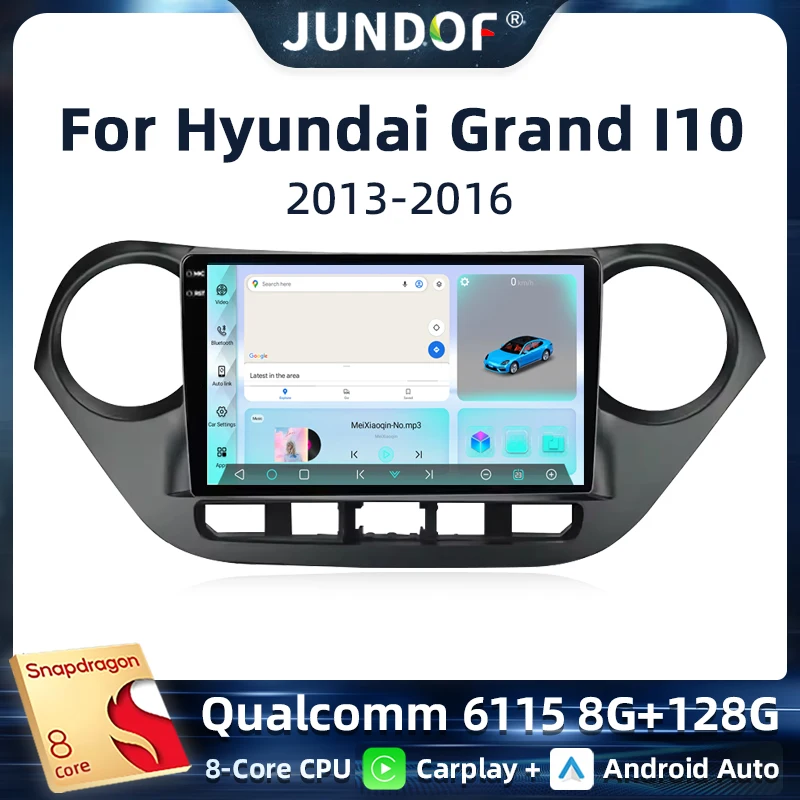 

Jundof Android 13 Qualcomm Car Stereo For Hyundai I10 2013-2016 Wireless CarPlay Android Auto Multimedia Player Bluetooth FM GPS