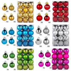 24pcs Christmas Balls Xmas Tree Hanging Pendant Decoration 3cm New Year Ornaments Balls Set
