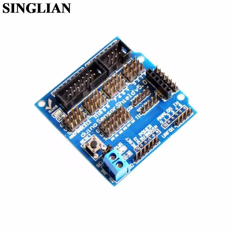 

UNO R3 V5.0 Sensor Shield Expansion Board Electronic Building Blocks Robot Parts Sensor Shield V5 Expansion Board For Arduino