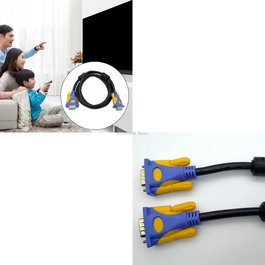 

VGA to VGA Cable Male to Male Connectings Desktop or Laptop to Monitors or Projectors with Gold Plated Connectors