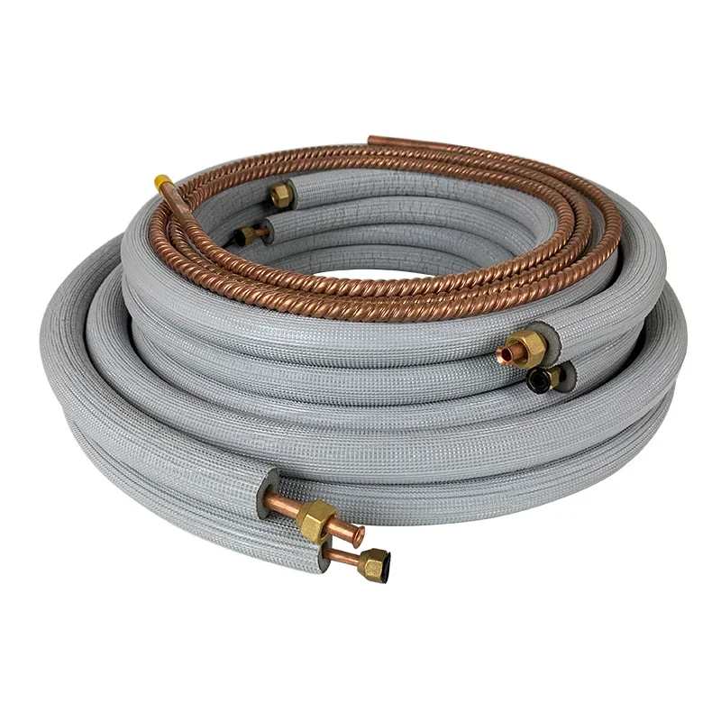 Air conditioning soft pure copper pipe corrugated threaded pipe extension connection