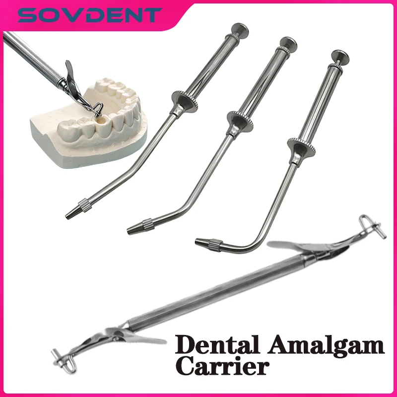 1Pc Dental Amalgam Carrier Double End Amalgam Gun Restorative Cavity Filling Delivery Tools