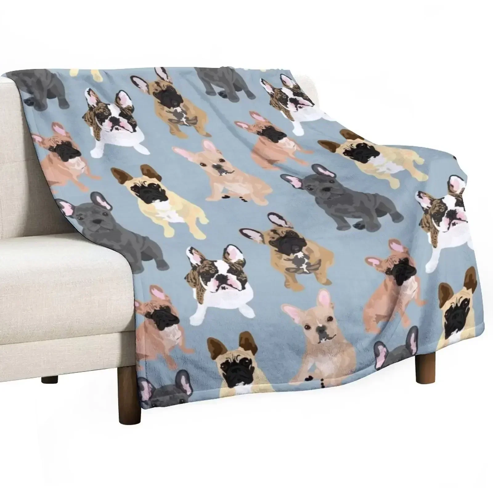 

Frenchie Throw Blanket For Decorative Sofa for winter Soft Beds Decoratives Blankets