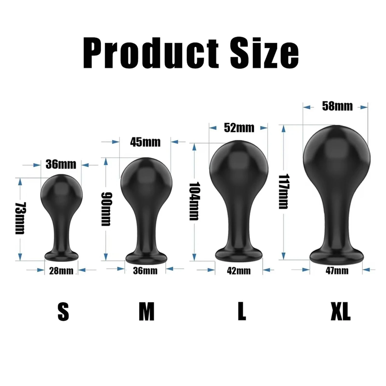 Black Smooth Butt Plug with Flared Base Prostate Massager for Men And Women Beginner Anal Training Toy view 3