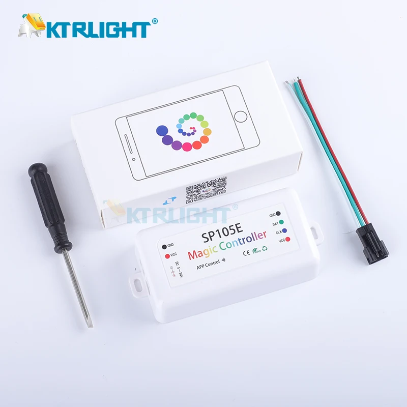 

SP105E Magic LED Controller Bluetooth-compatible APP Controller 2048 Pixels WS2801 WS2811 WS2812B SK6812 LED Strip DC5-24V