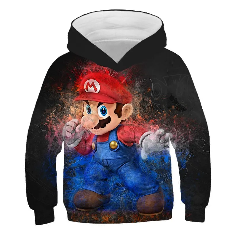 Cartoon Anime long-sleeved Hooded Sweatshirt Early Autumn Round Neck Top Mario 3D Digital Printing Super Popular Brand Jacket