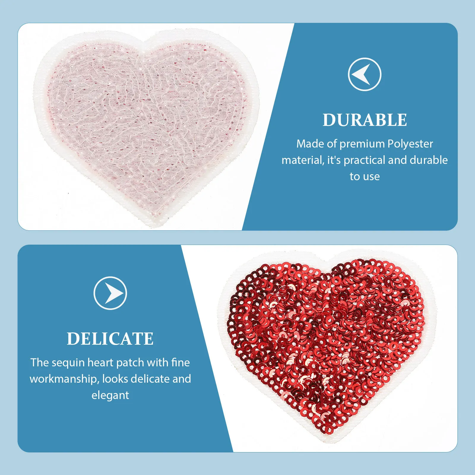 

12Pcs Heart Patches Sequin Clothes Applique Iron on Patch DIY Garment Decor Heart Patch Patches for Jackets Clothes Supply