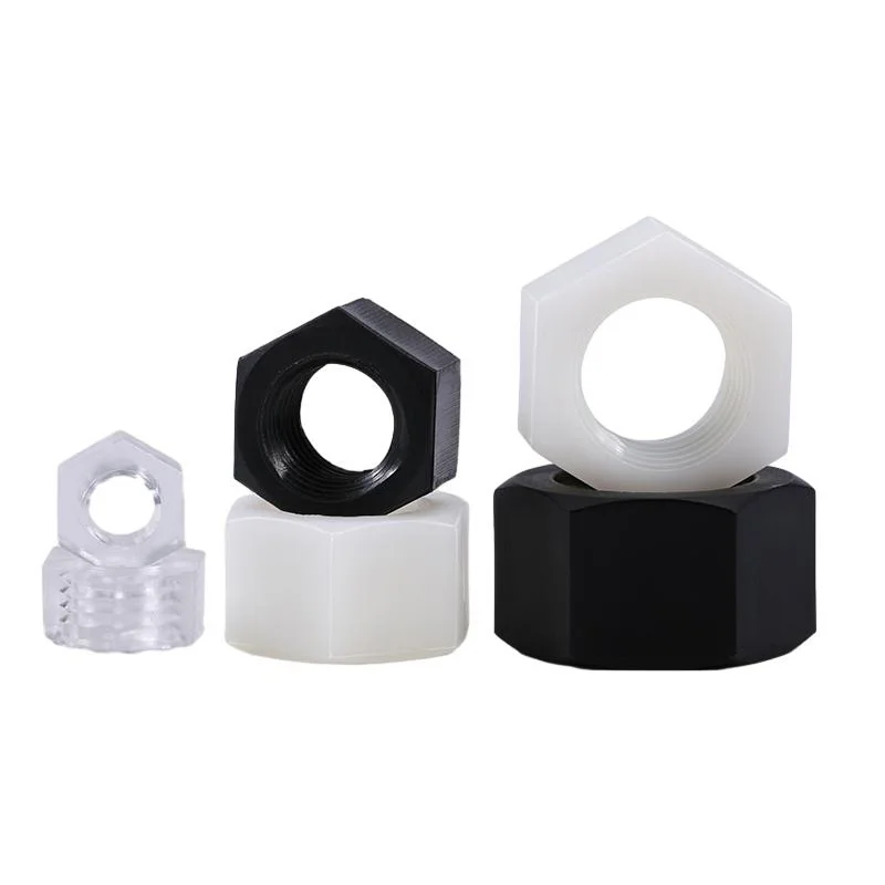 5/10/100szt Nakrętki sześciokątne M2 M2.5 M3 M4 M5 M6 M8 M10 M12 M14 M16 Nylon Plastik DIN934 Nakrętka sześciokątna GB6170