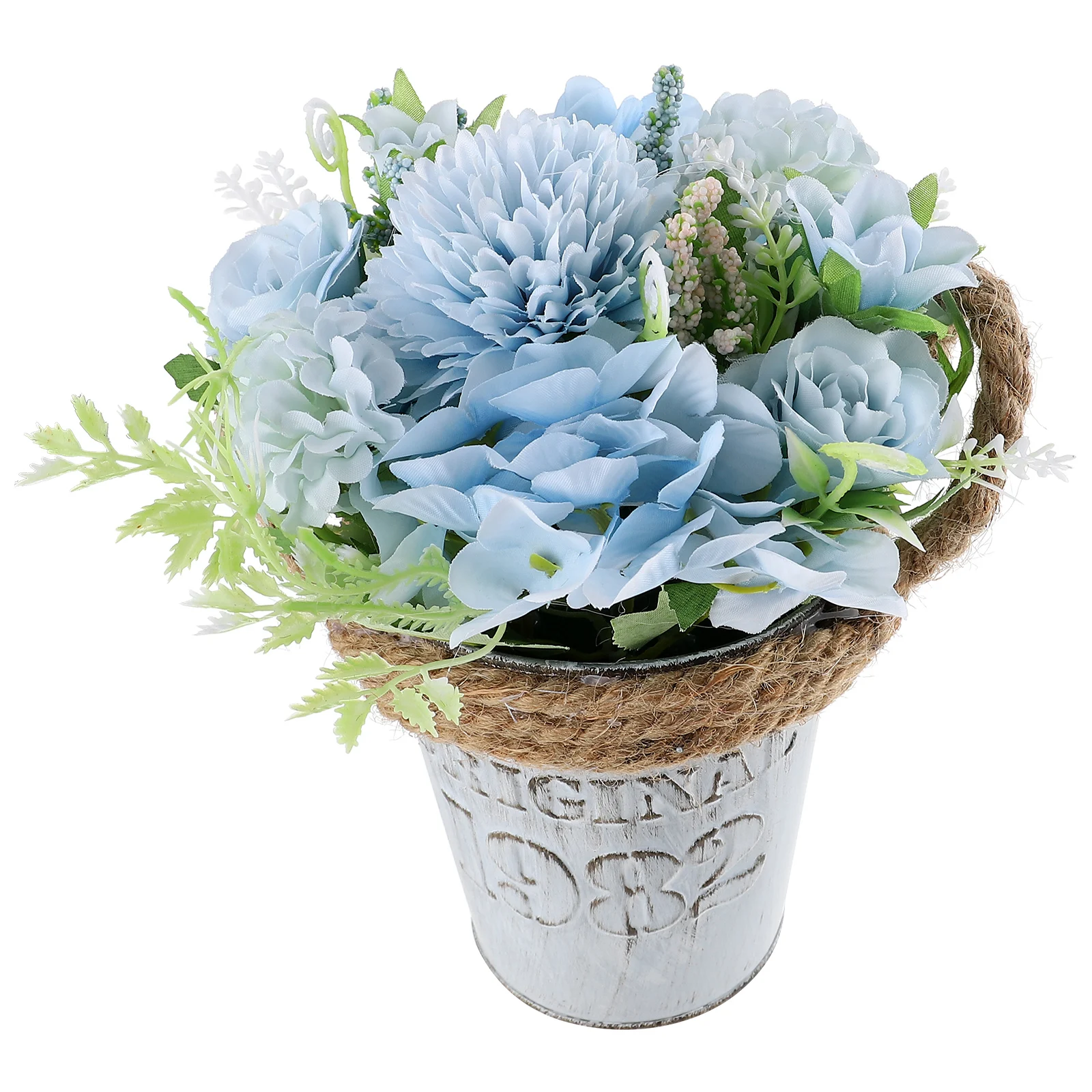 

Potted Hydrangea Artificial Flower Decor Indoor Floral Bonsai Home Office Fake Plants Plastic Lifelike WeddingSimulated nament