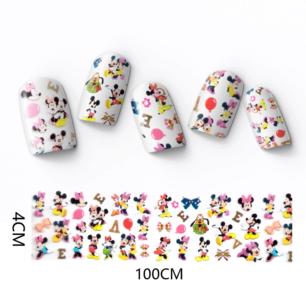 Disney Mickey Brand Designer Nail Art Foil Winnie Snow White Nail Decoration Decals DIY Cartoon Nail Art Stickers 4x100CM 1PCS