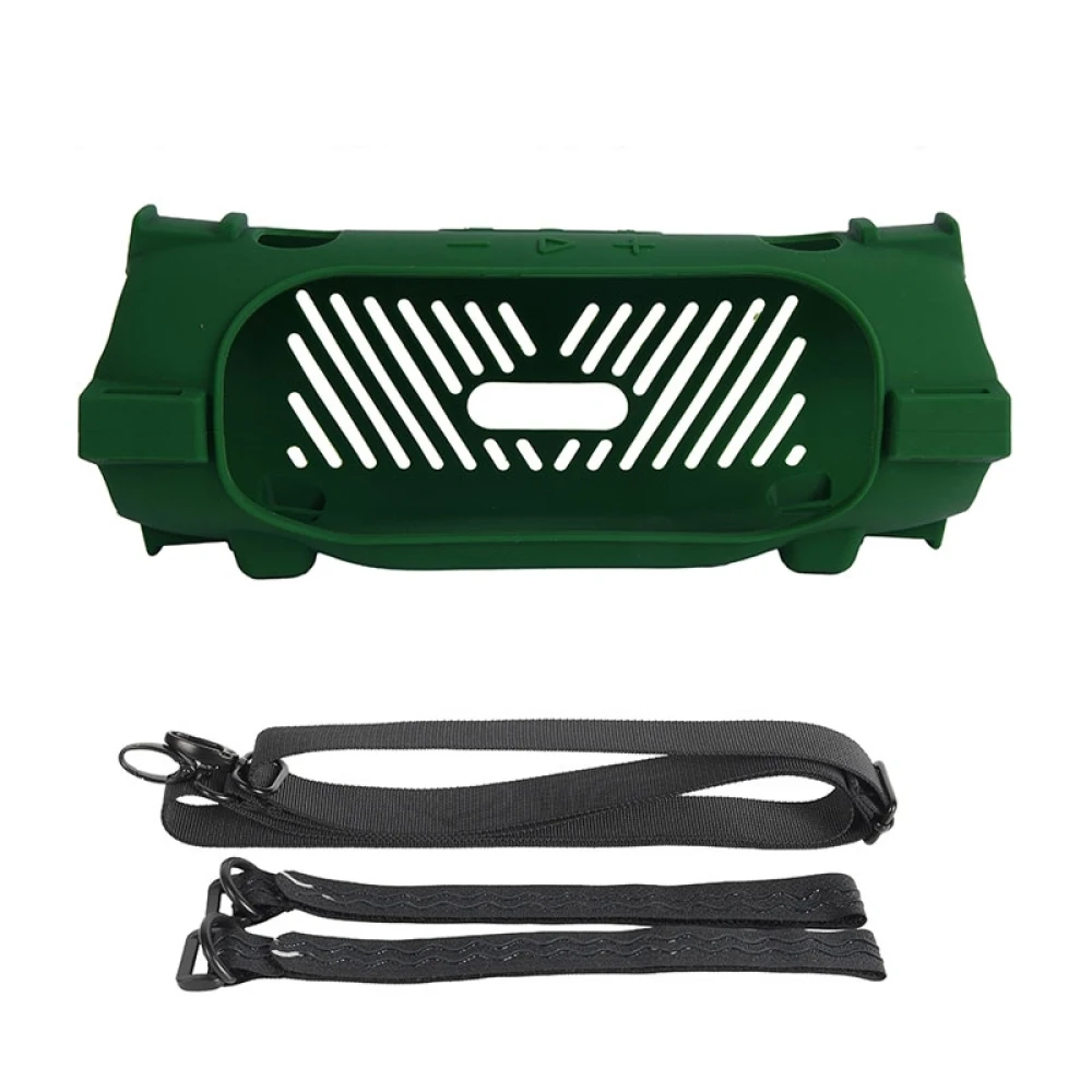 Silicone Protective Case for JBL Charge 6 Stereo with Shoulder Strap Simple Solid Color Drop Protection