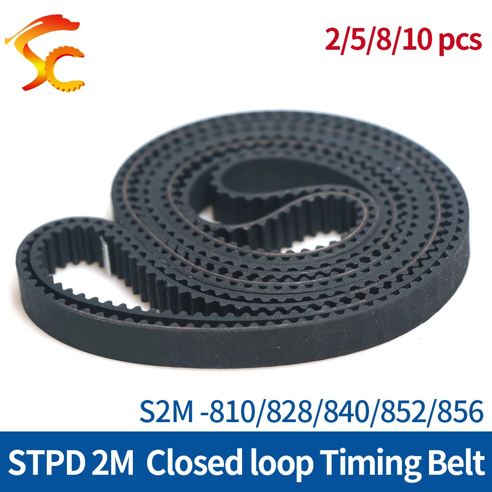 ONEFIRE S2M Timing Belt 810/828/840/852/856mm Width 6/9/10/15mm Closed Loop Synchronous toothed belt