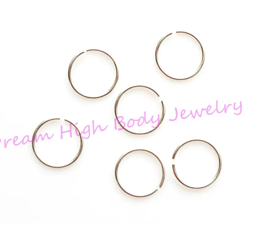 Sterling silver Seamless Nose Ring Plain Hoop Cartilage Tragus Piercing 0.6mm thick shine High Quality Fake labret stud