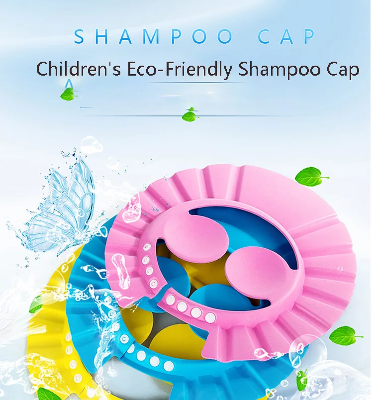 Cuffia per capelli per il lavaggio del bambino Protezione per cappello per shampoo impermeabile Copertura per shampoo per testa per bambini