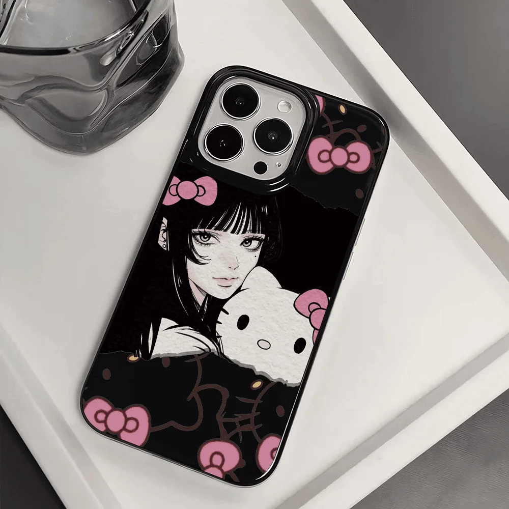 Kawaii 15Promax Tomie Junji Ito Hello Kitty 14Plus Phone Case Suitable Iphone 13Pro 12/11 Cartoon Decoration Phone Case Gift