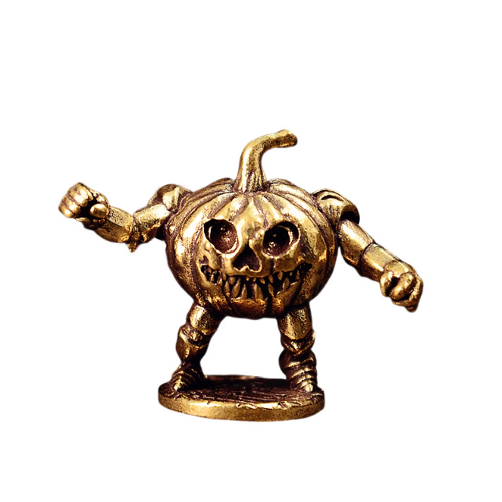 ​ ​ Massive Kupfer-Kürbis-Mini-Desktop-Tee-Haustier-Figur – kreative Weihnachtsdekoration für Zuhause, Büro-Ornament, dekorativ zum Sammeln