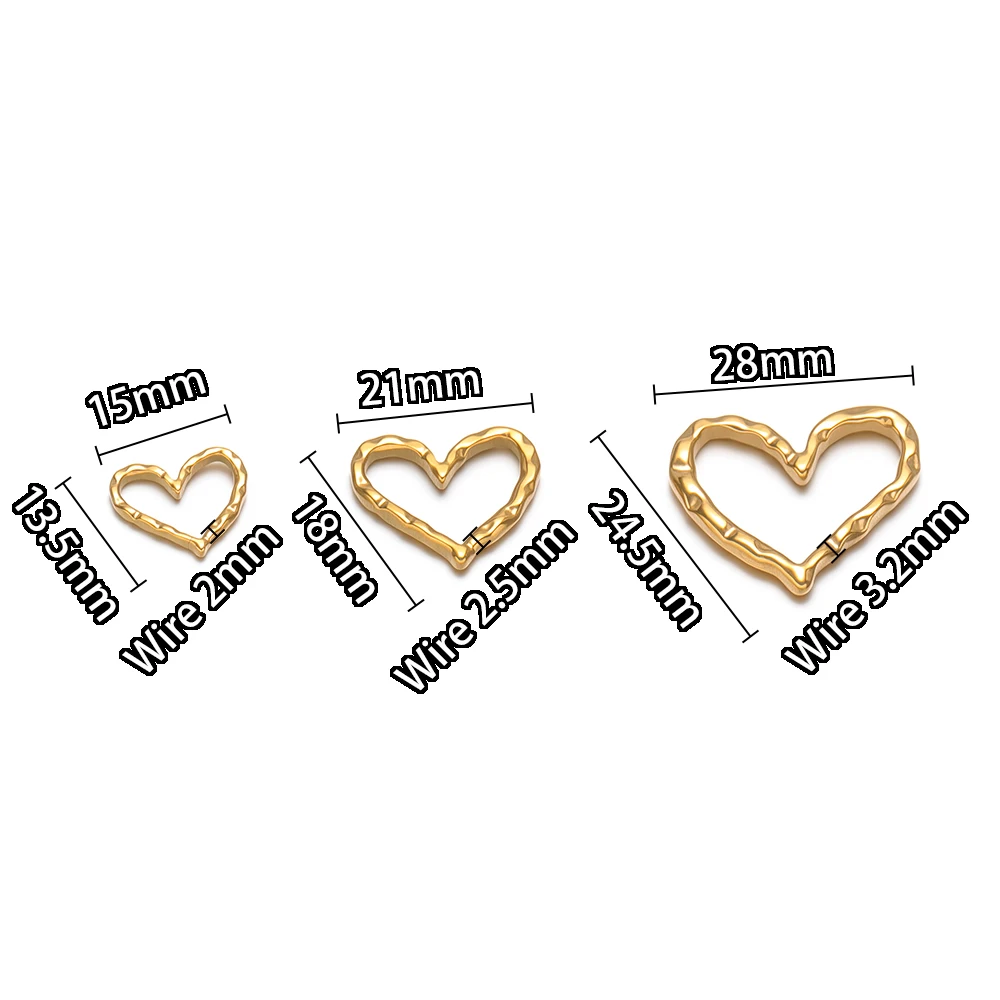 5 Stück Edelstahl-Hohlherz-Anhänger für DIY-Schmuck, Damen-Halsketten, Anhänger, Ohrringe, Armband-Zubehör – Detail 3