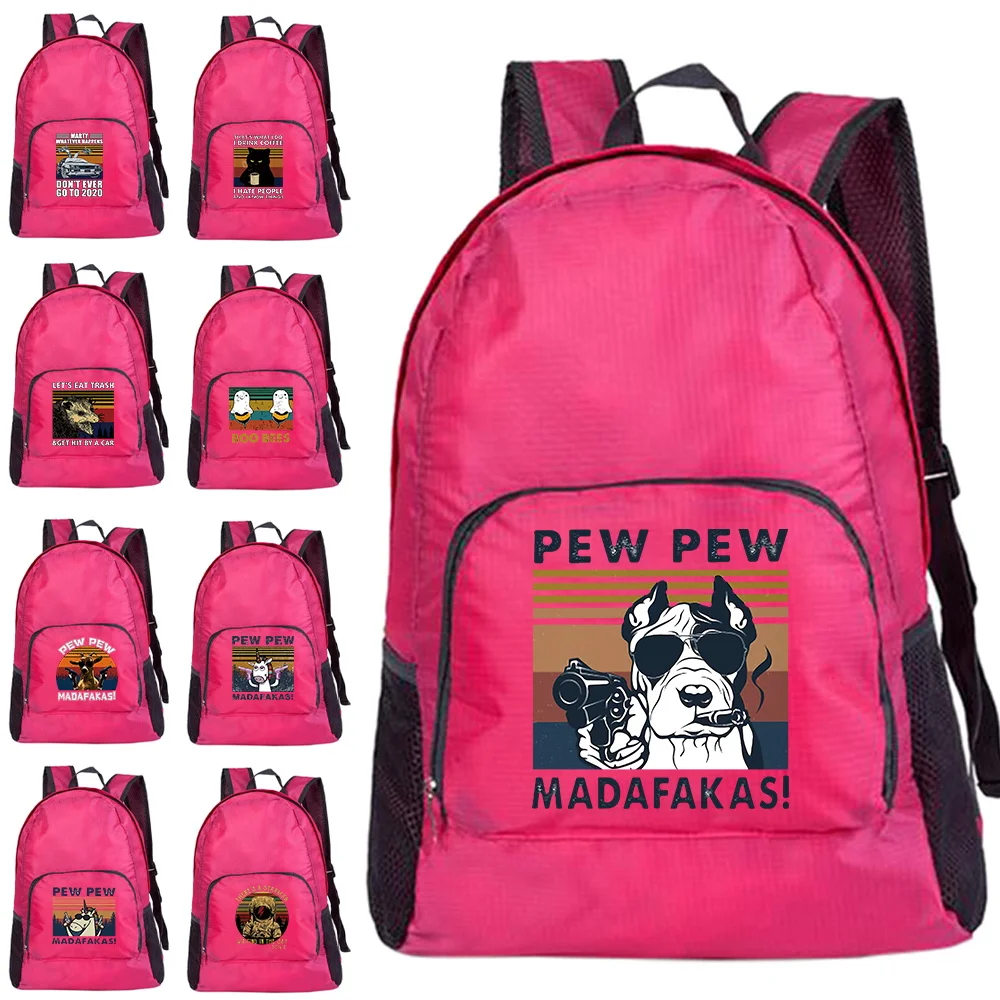 

Foldable Backpack Large Capacity Outdoor Gear for Active Adventures Folding Lightweight Mountaineering Bag Pew Printing Series