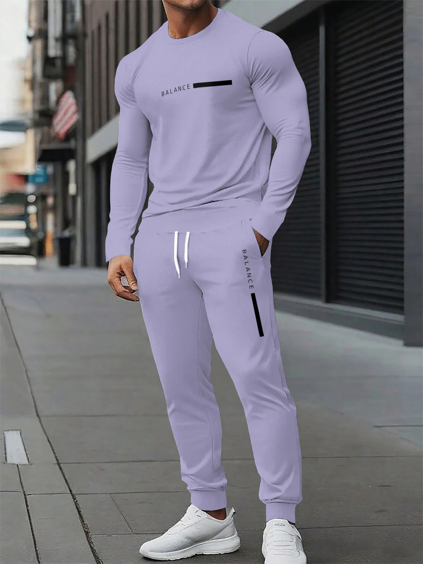 

Autumn and Winter Men's Casual Long Sleeved Set Balanced Letter Print Men's Clothing Tracksuit Two-piece Set Quick Drying