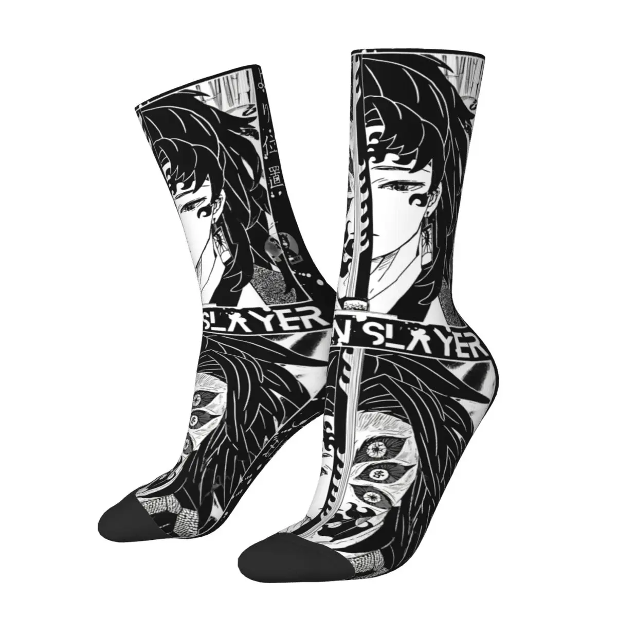 Kokushibo Demon Slayers Socks Men Women Fashion Japanese Anime Nezuko Socks Novelty Spring Summer Autumn Winter Socks Gift