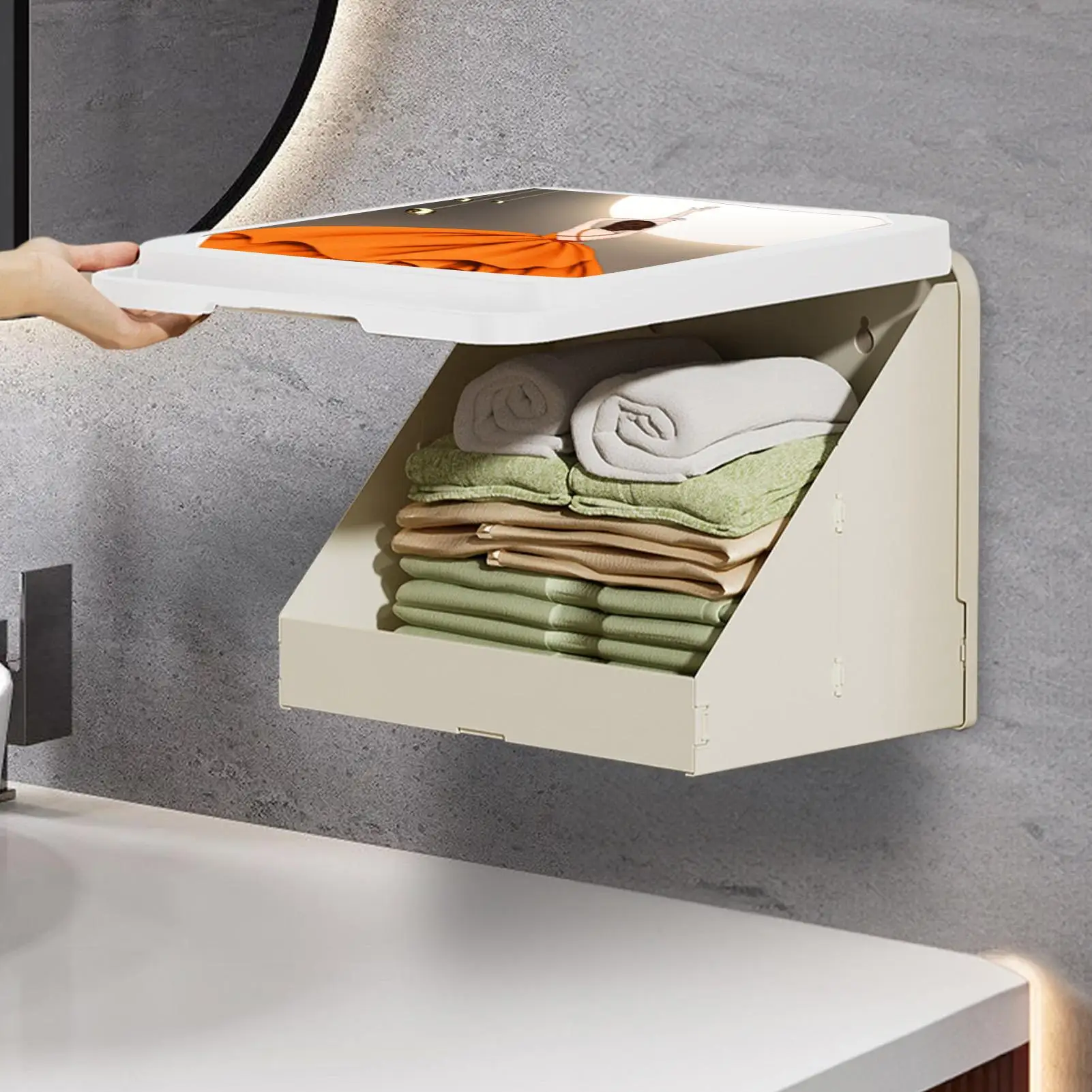 

Настенная корзина для хранения, ящик для хранения одежды в ванной комнате, компактные полки, настенный органайзер для одежды для общежития, прачечной, кухни