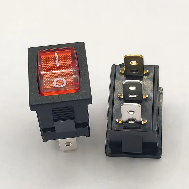 Ship-shaped switch TH1-KCD1 15X21mm 3-pin 2-position with red light 15A 125/250V power switch
