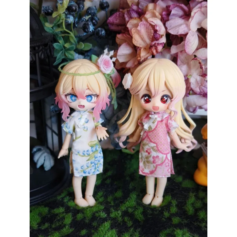 Handgefertigter Stempel für Cheongsam-Kleidung im chinesischen Republikanischen Stil, Modell für Ob11 P9/P10 Actionfiguren-Puppen – Detail 1