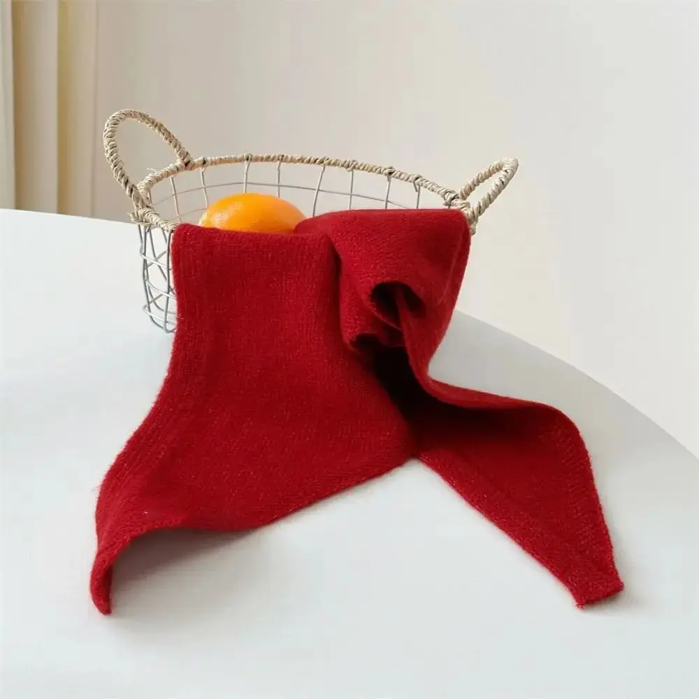 جديد الكورية نمط الصوف الثلاثي وشاح الشتاء موضة الدافئة وشاح محبوك بلون الملابس الديكور الحجاب شال #4