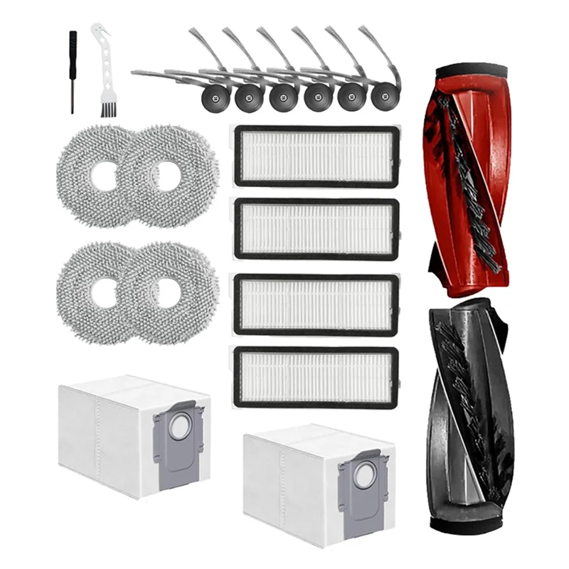 WHYY-For Roborock Qrevo Curve/P20 Pro Robot Vacuum Cleaner Replacement Parts Replacement Main Side Brushes Dust Bag Mop Pads Fil