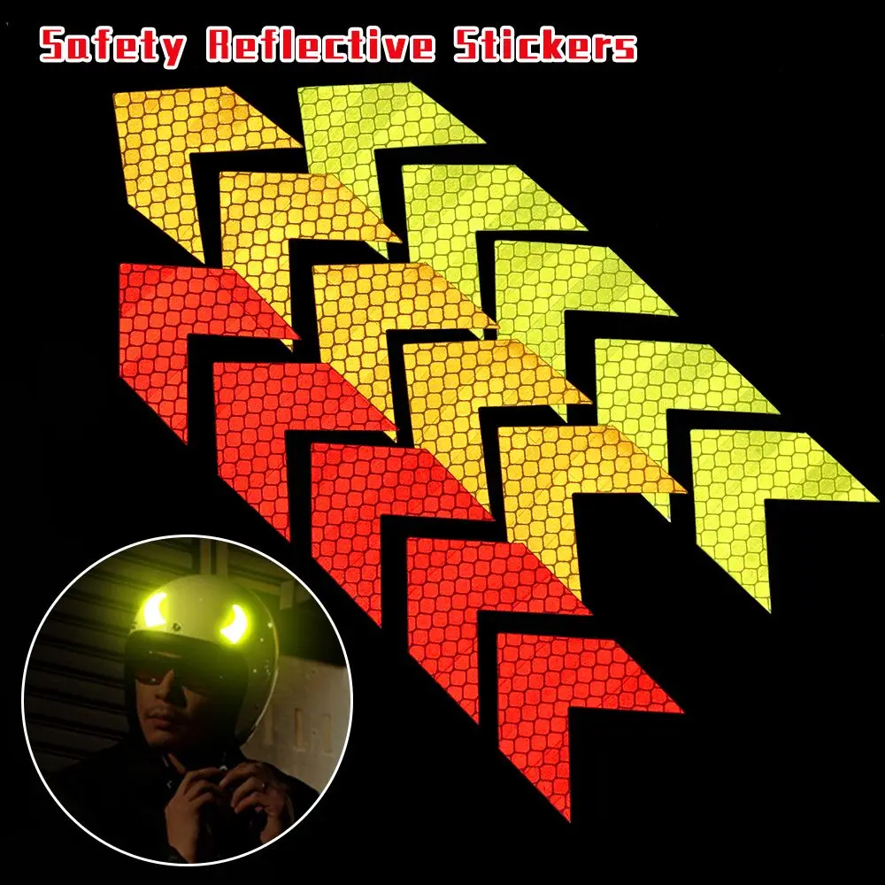 Reflective Army Stars Horns Night Warning Stickers Motorcycle Safety Stickers Bike Helmet DIY Sticker Motorcycle Cars Sticker